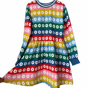 Girls Mini Boden Dress - rainbow flowers